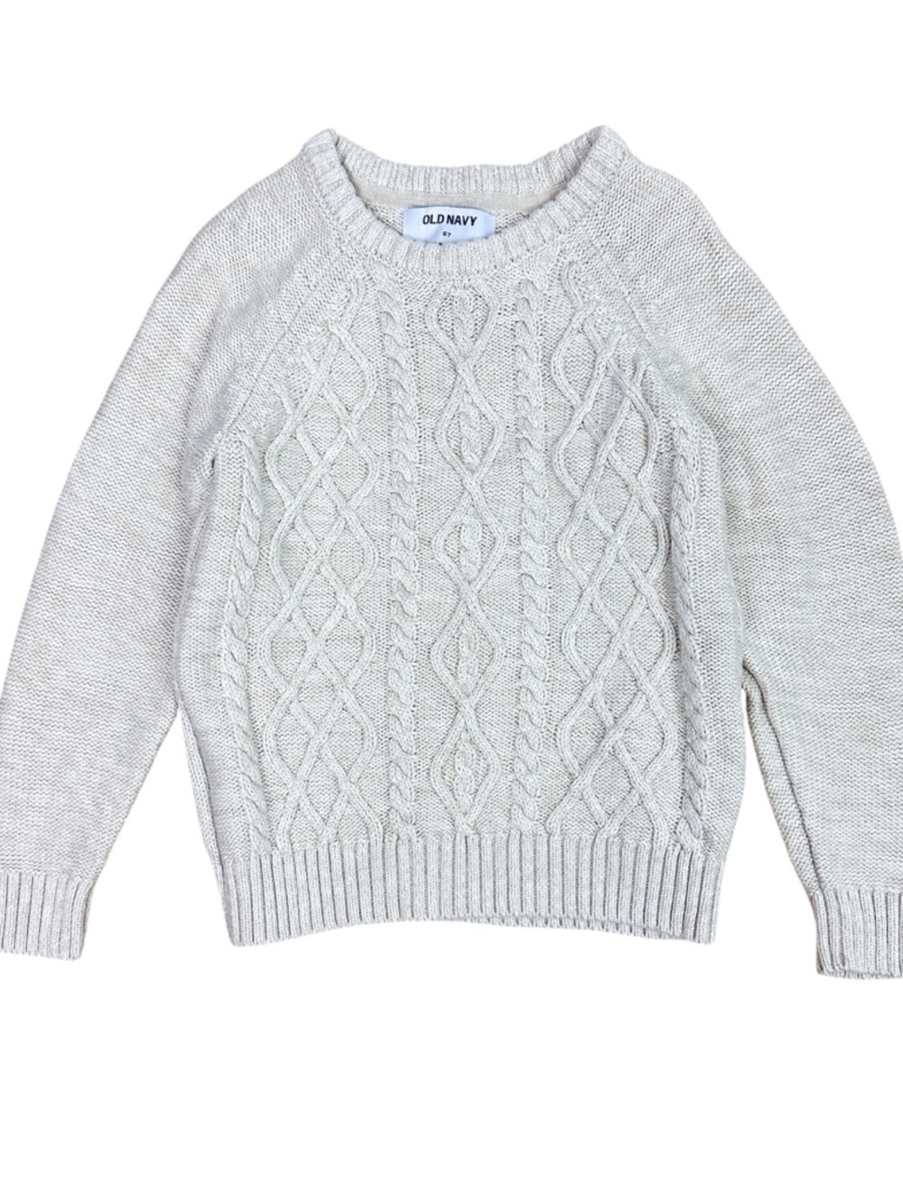 Old Navy Girls Cream Cable Knit Sweater